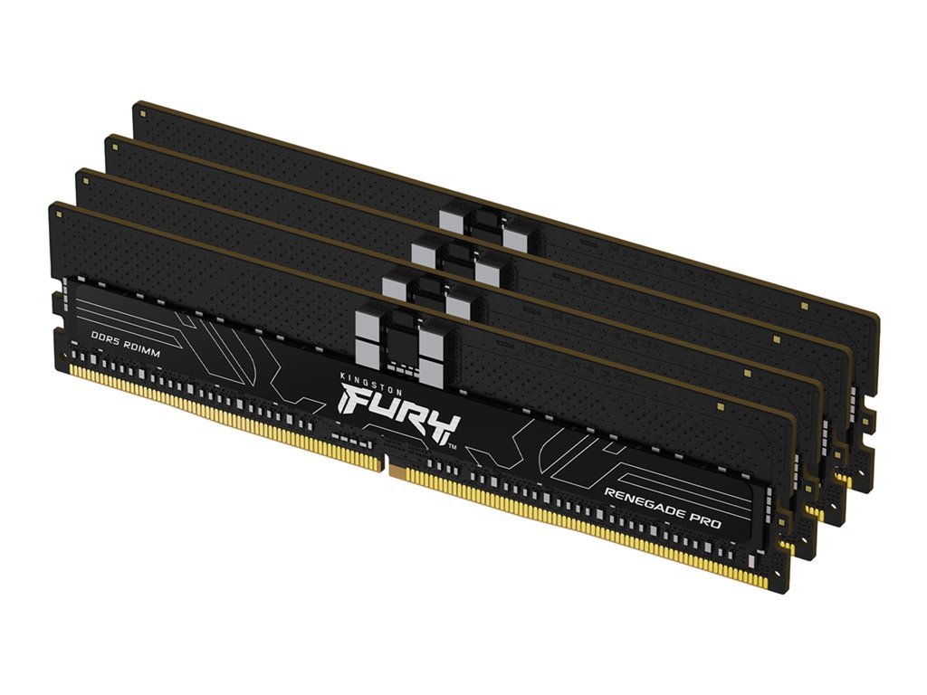 Kingston FURY Renegade Pro - DDR5 - Kit - 128 GB: 4 x 32 GB - DIMM 288-PIN - 6400 MHz / PC5-51200 - CL32 - 1.4 V - registriert - ECC - Schwarz